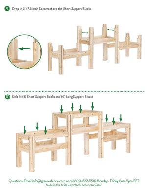 Two-Tiers Six Bucket Elevated Cedar Wood Garden Frame, 79 in. x 16 in. x 30 in. RCBG2TW22SH-17