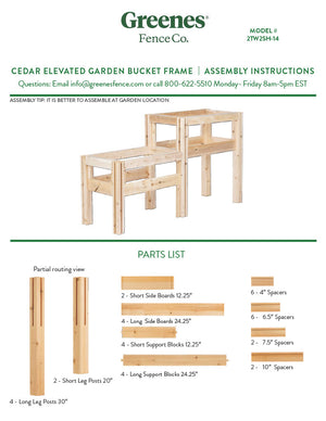 Two-Tiers Four Bucket Elevated Cedar Wood Garden Frame, 54 in. x 16 in. x 30 in. RCBG2TW2SH-14