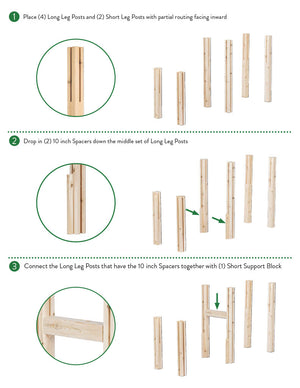 Two-Tiers Four Bucket Elevated Cedar Wood Garden Frame, 54 in. x 16 in. x 30 in. RCBG2TW2SH-14