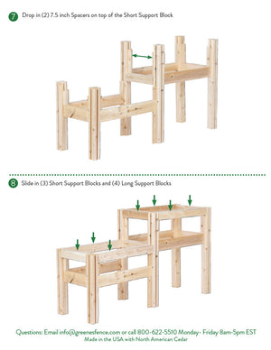 Two-Tiers Four Bucket Elevated Cedar Wood Garden Frame, 54 in. x 16 in. x 30 in. RCBG2TW2SH-14