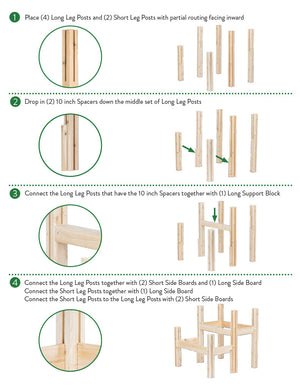 Two-Tiers Four Bucket Elevated Cedar Wood Garden Frame, 30 in. x 28 in. x 30 in. RCBG2TW2SV-18