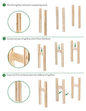 Four Bucket Elevated Cedar Wood Garden Frame, 54 in. x 16 in. x 20 or 30 in. RCBG2SW2SH-9 RCBG2TW2TH-13