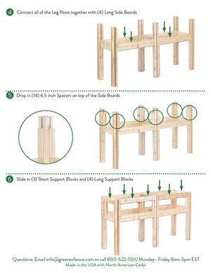 Four Bucket Elevated Cedar Wood Garden Frame, 54 in. x 16 in. x 20 or 30 in. RCBG2SW2SH-9 RCBG2TW2TH-13