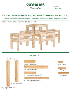 Two-Tiers Ten Bucket Elevated Cedar Wood Garden Frame, 79 in. x 43 in. x  30 in. RCBG2TW42SD-5