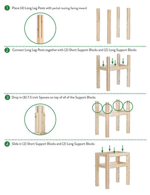 Two-Tiers Ten Bucket Elevated Cedar Wood Garden Frame, 79 in. x 43 in. x  30 in. RCBG2TW42SD-5