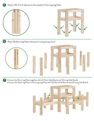 Two-Tiers Ten Bucket Elevated Cedar Wood Garden Frame, 79 in. x 43 in. x  30 in. RCBG2TW42SD-5