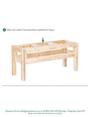 Three Bucket Elevated Cedar Wood Garden Frame, 43 in. x 16 in. x 20 or 30 in. RCBG3S-16 RCBG3T-12