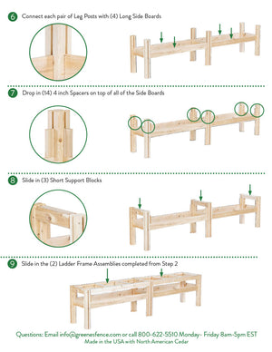 Six Bucket Elevated Cedar Wood Garden Frame, 84 in. x 16 in. x 20 or 30 in. RCBG3SW3SH-8 RCBG3TW3TH-7