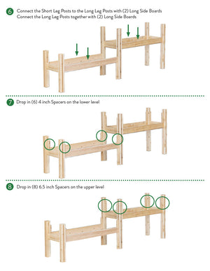 Two-Tiers Six Bucket Elevated Cedar Wood Garden Frame, 84 in. x 16 in. x 30 in. RCBG3SW3TH-4