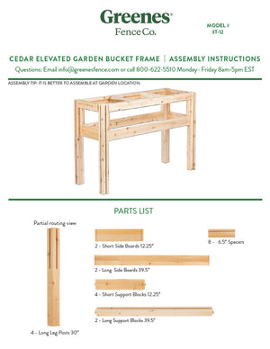 Three Bucket Elevated Cedar Wood Garden Frame, 43 in. x 16 in. x 20 or 30 in. RCBG3S-16 RCBG3T-12