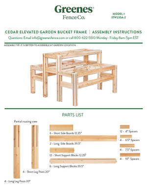 Two-Tiers Nine Bucket Elevated Cedar Wood Garden Frame, 43 in. x 43 in. x 30 in. RCBG3TW23SA-2