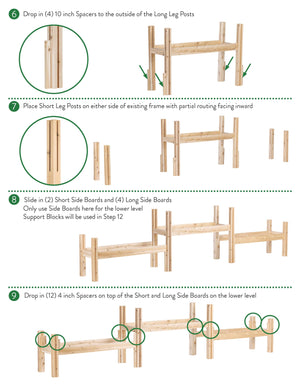 Two-Tiers Nine Bucket Elevated Cedar Wood Garden Frame, 125 in. x 16 in. x 30 in. RCBG3TW23SH-1