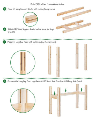Two-Tiers Six Bucket Elevated Cedar Wood Garden Frame, 43 in. x 30 in. x 30 in. RCBG3TW3SV-15
