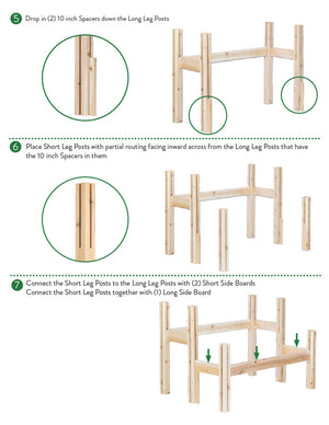 Two-Tiers Six Bucket Elevated Cedar Wood Garden Frame, 43 in. x 30 in. x 30 in. RCBG3TW3SV-15
