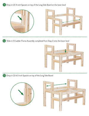 Two-Tiers Six Bucket Elevated Cedar Wood Garden Frame, 43 in. x 30 in. x 30 in. RCBG3TW3SV-15