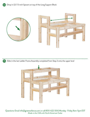 Two-Tiers Six Bucket Elevated Cedar Wood Garden Frame, 43 in. x 30 in. x 30 in. RCBG3TW3SV-15