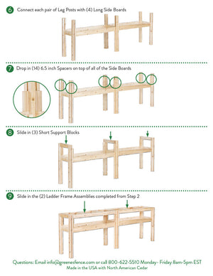 Six Bucket Elevated Cedar Wood Garden Frame, 84 in. x 16 in. x 20 or 30 in. RCBG3SW3SH-8 RCBG3TW3TH-7