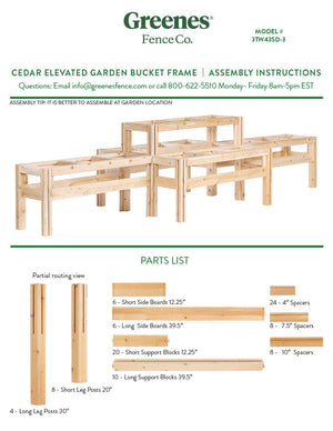 Two-Tiers Fifteen Bucket Elevated Cedar Wood Garden Frame, 125 in. x 43 in. x 30 in. RCBG3TW43SD-3
