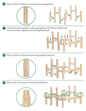 Two-Tiers Fifteen Bucket Elevated Cedar Wood Garden Frame, 125 in. x 43 in. x 30 in. RCBG3TW43SD-3