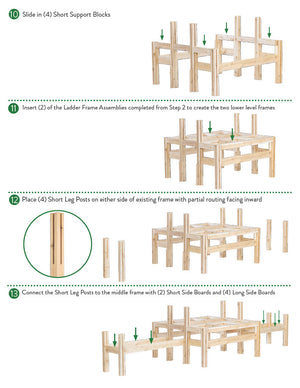 Two-Tiers Fifteen Bucket Elevated Cedar Wood Garden Frame, 125 in. x 43 in. x 30 in. RCBG3TW43SD-3