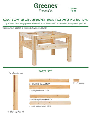 Four Bucket Elevated Cedar Wood Garden Frame, 29 in. x 28 in. x 20 or 30 in. RCBG4S-22 RCBG4T-23