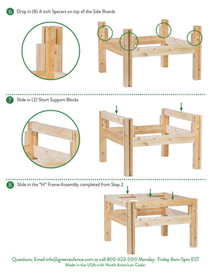 Four Bucket Elevated Cedar Wood Garden Frame, 29 in. x 28 in. x 20 or 30 in. RCBG4S-22 RCBG4T-23