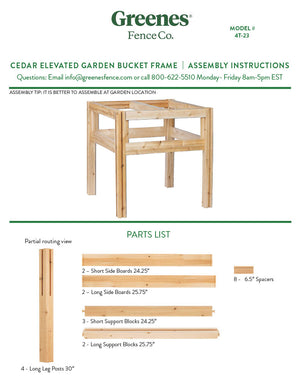 Four Bucket Elevated Cedar Wood Garden Frame, 29 in. x 28 in. x 20 or 30 in. RCBG4S-22 RCBG4T-23