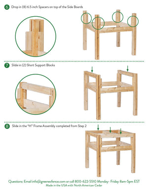 Four Bucket Elevated Cedar Wood Garden Frame, 29 in. x 28 in. x 20 or 30 in. RCBG4S-22 RCBG4T-23