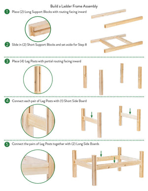 Six Bucket Elevated Cedar Wood Garden Frame, 43 in. x 28 in x 20 or 30 in. RCBG6S-24 RCBG6T-25