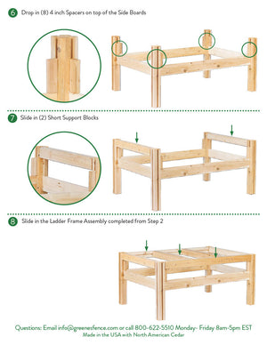 Six Bucket Elevated Cedar Wood Garden Frame, 43 in. x 28 in x 20 or 30 in. RCBG6S-24 RCBG6T-25