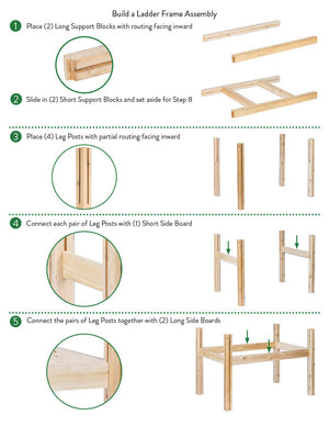 Six Bucket Elevated Cedar Wood Garden Frame, 43 in. x 28 in x 20 or 30 in. RCBG6S-24 RCBG6T-25