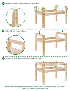 Six Bucket Elevated Cedar Wood Garden Frame, 43 in. x 28 in x 20 or 30 in. RCBG6S-24 RCBG6T-25