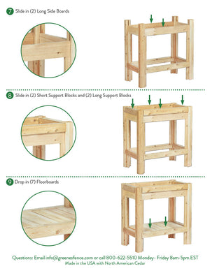 Three or Two Bucket Cedar Storage with Shelf, 44 in. or 31 in. x 16 in. x 30 in. RCBGS3STF-27