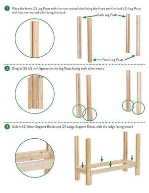 Twelve or Six Bucket Cedar Storage Shelves, 84 in. or 44 in. x 16 in. x 30 in. RCBGS6STW6ST-21