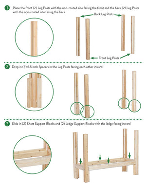 Twelve or Six Bucket Cedar Storage Shelves, 84 in. or 44 in. x 16 in. x 30 in. RCBGS6STW6ST-21