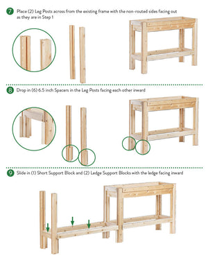 Twelve or Six Bucket Cedar Storage Shelves, 84 in. or 44 in. x 16 in. x 30 in. RCBGS6STW6ST-21