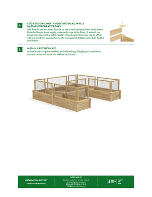 Original Cedar Raised U-Shaped Garden Bed with CritterGuard® Cedar Fence System 8 ft x 8 ft x 10.5 in RCOCUSBCG