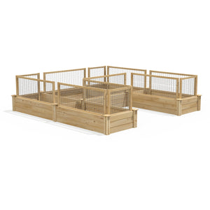 Original Cedar Raised U-Shaped Garden Bed with CritterGuard® Cedar Fence System 8 ft x 8 ft x 10.5 in RCOCUSBCG