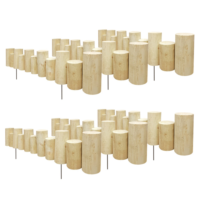Pressure Treated Wooden Full Log Staggered Lawn Edging 3 ft x 7 in (6 Pack) RC47T-6C