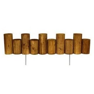 Wooden Full Log Staggered Lawn Edging 3 ft x 7 in (6 Pack) RC47B-6C