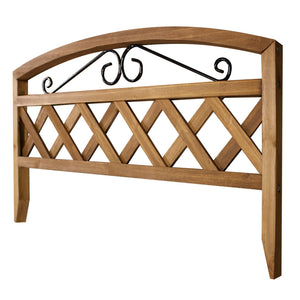 Lattice Picket Border Fence with Iron Scroll 17.75 in x 15.25 in RC573
