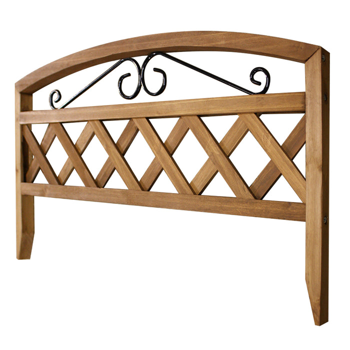 Lattice Picket Border Fence with Iron Scroll 17.75 in x 15.25 in RC573 (12 Pack)