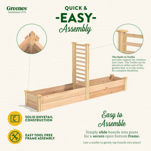 Premium Cedar Raised Garden Bed with Trellis