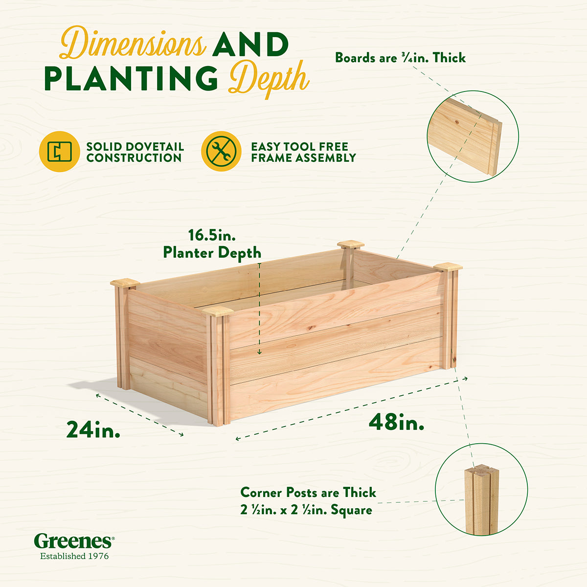 Natural Cedar Raised Garden Beds with Trim Pack - 2'W x 9'L x 33H