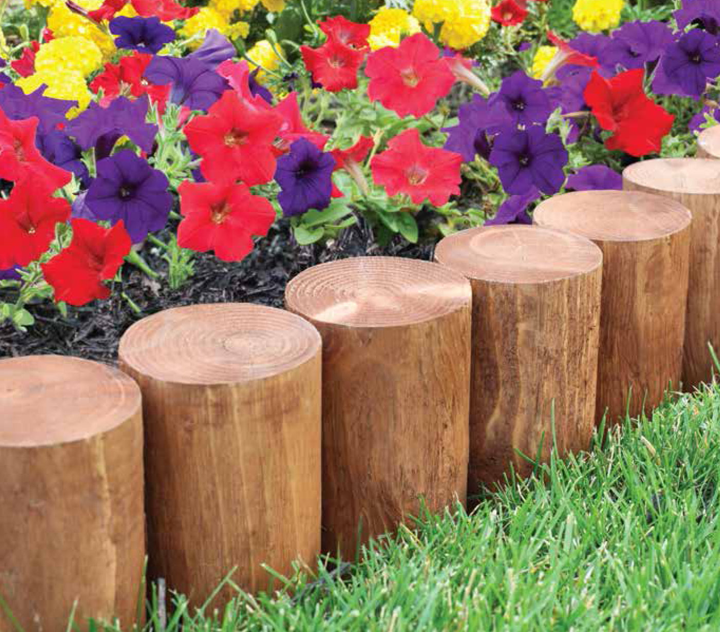 Wooden Full Log Lawn Edging 15 in x 5 in RC34B