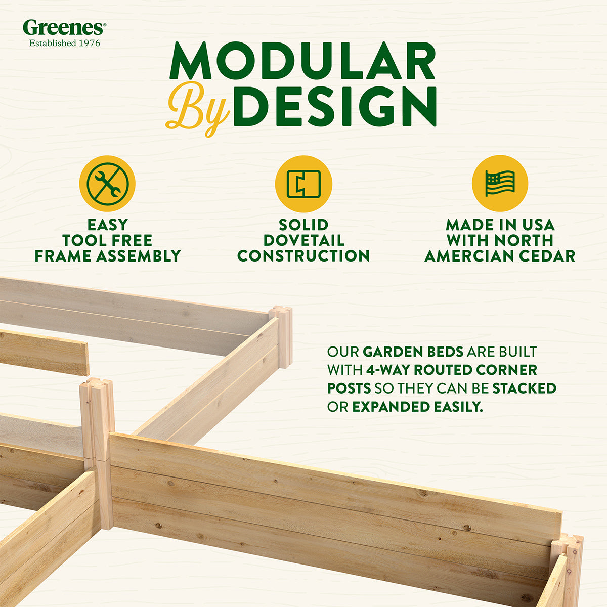 Greenes Fence 4' x 8' x 10.5" Original Cedar Raised Garden Bed with CritterGuard Fence System - Thumbnail 2