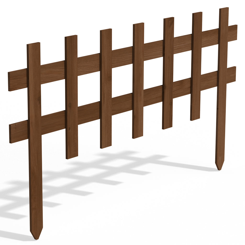 Brown Wooden Garden Picket Fence 36 in x 18 in RC75B