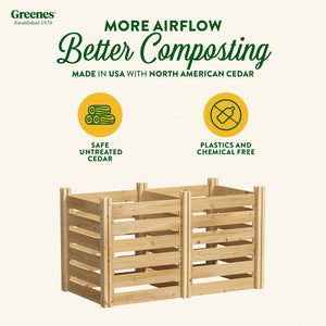 2 ft. Wide Cedar Wood Composter, Multiple Lengths