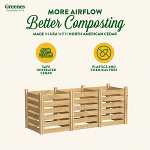 2 ft. Wide Cedar Wood Composter, Multiple Lengths