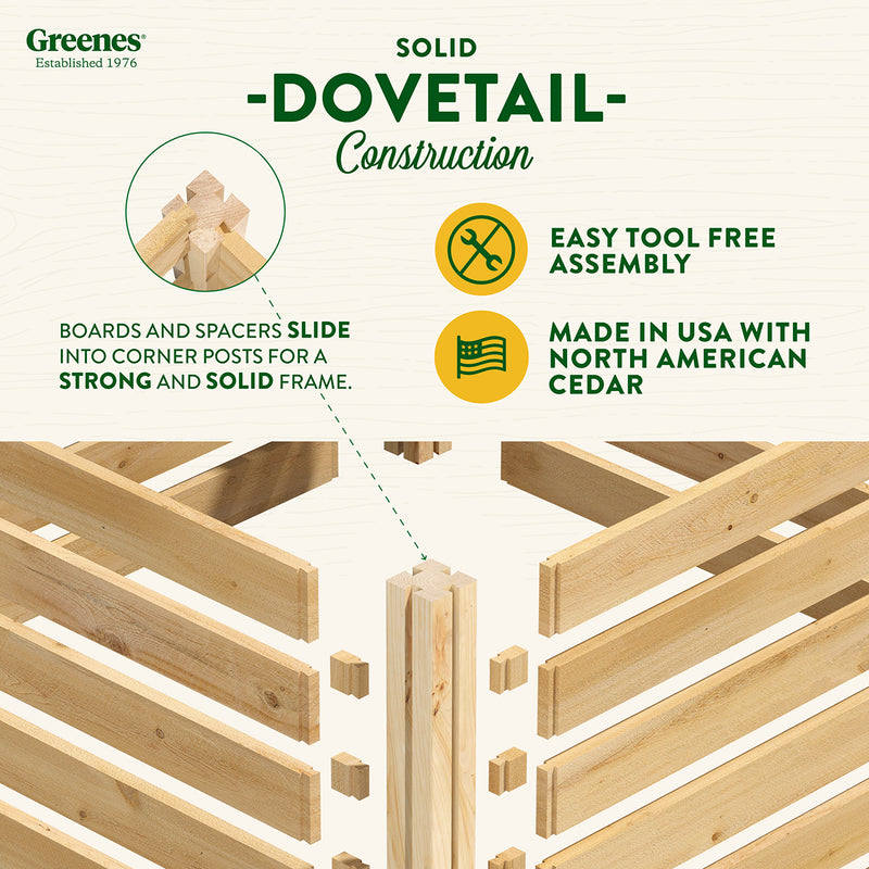 Second Life Wood™ 3-Bin Cedar Composter System | Greenes Fence ...